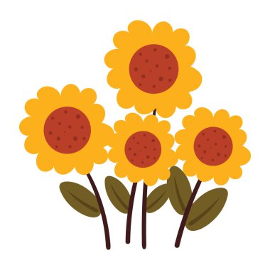 El çizimi çiçek saksısı. Çıkartma ve simge için sevimli çizim çiçekleri