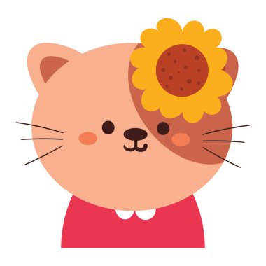 El çizimi kedi çıkartması. Çıkartma, simge için sevimli hayvan çizimi