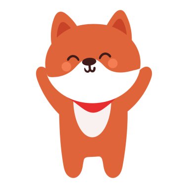 El çizimi köpek yavrusu. Sevimli hayvan etiketi