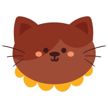 El çizimi kedi çıkartması. Çıkartma, simge için sevimli hayvan çizimi