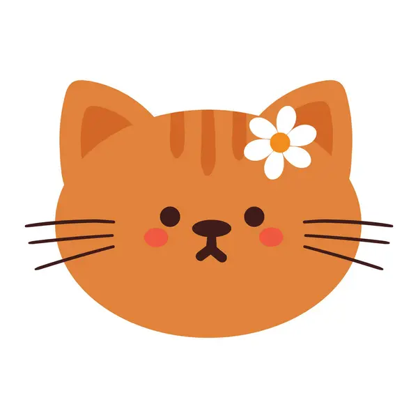Ζωγραφισμένο Στο Χέρι Αυτοκόλλητο Γάτα Χαριτωμένο Ζώο Σχέδιο Για Αυτοκόλλητο — Διανυσματικό Αρχείο
