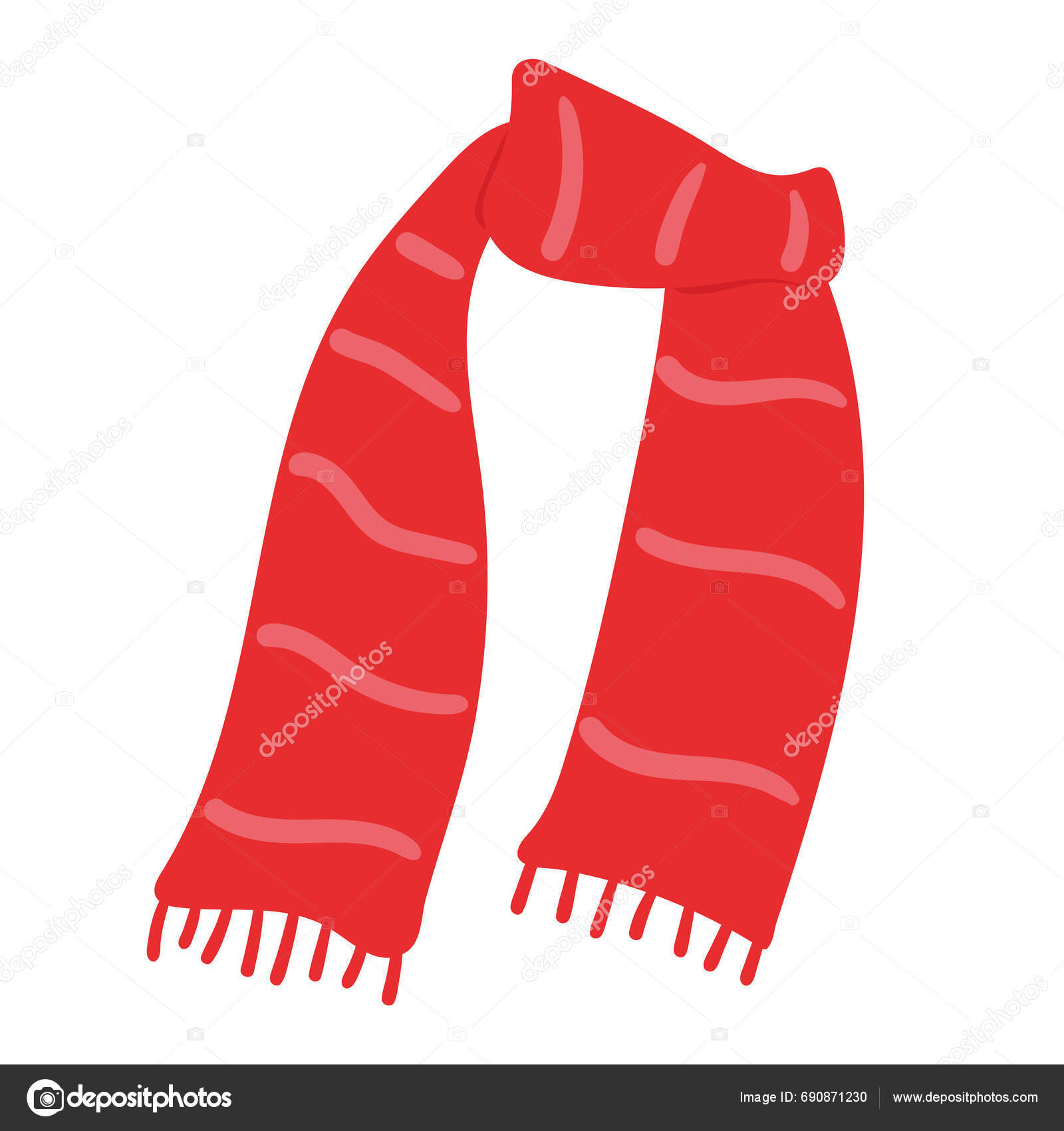 Hand Drawing Cartoon Red Scarf Stock Vector by ©ssome89 690871230