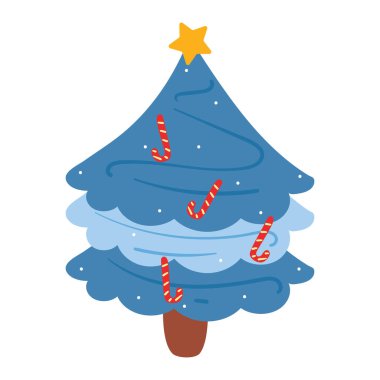 El çizimi Noel ağacı