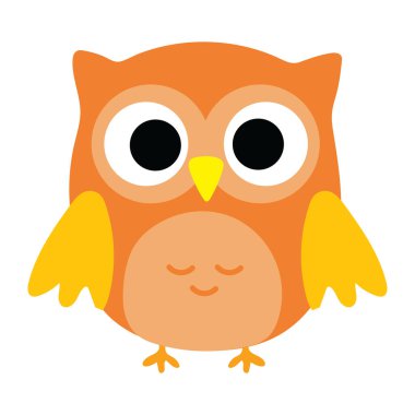 Sevimli el çizimi baykuş. sevimli hayvan çizimi