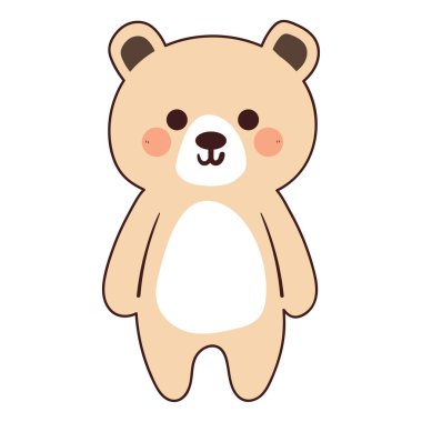 Güzel el çizimi çizgi film ayısı. Çıkartma, simge için şirin ayı çizimi