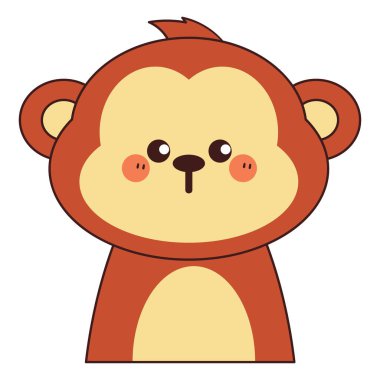 El çizimi maymunu. Sevimli hayvan çizimi, karalama çıkartması