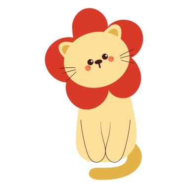 El çizimi kedi çıkartması. Sevimli hayvan çizimi, karalama