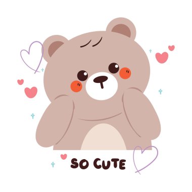 Çizgi film ayılı şirin bir kart. hayvan karikatürü, duvar kağıdı, arkaplan