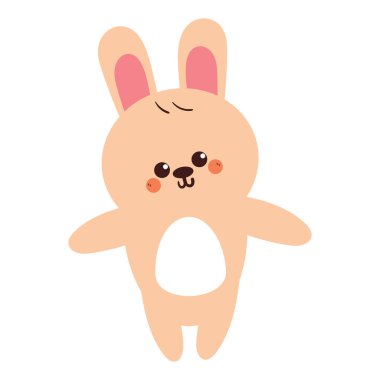 El çizimi tavşan çıkartması. Sevimli hayvan çizimi, karalama