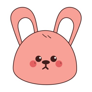 El çizimi pembe tavşan. Sevimli hayvan çizimi, karalama