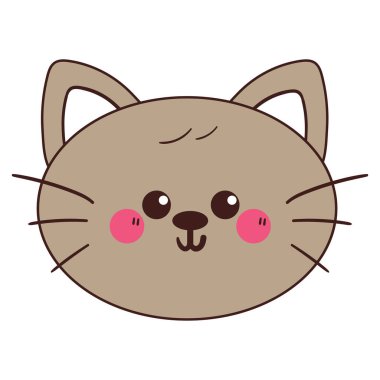 El çizimi çizgi film gri kedi. Sevimli hayvan çizimi, karalama