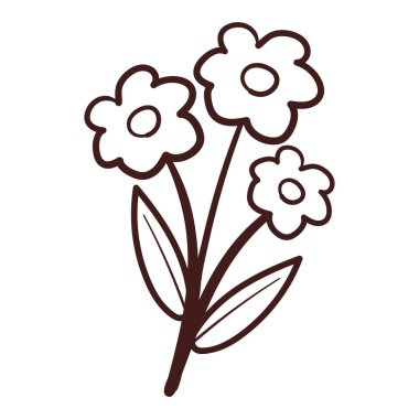 Sevimli el karikatür çiçeği çiziyor ve renkli sayfa resimlerini bırakıyor