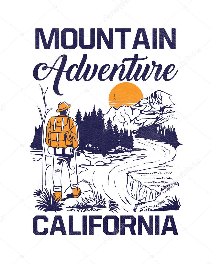 Hiking outdoor T-Shirt Design, Hiking tee