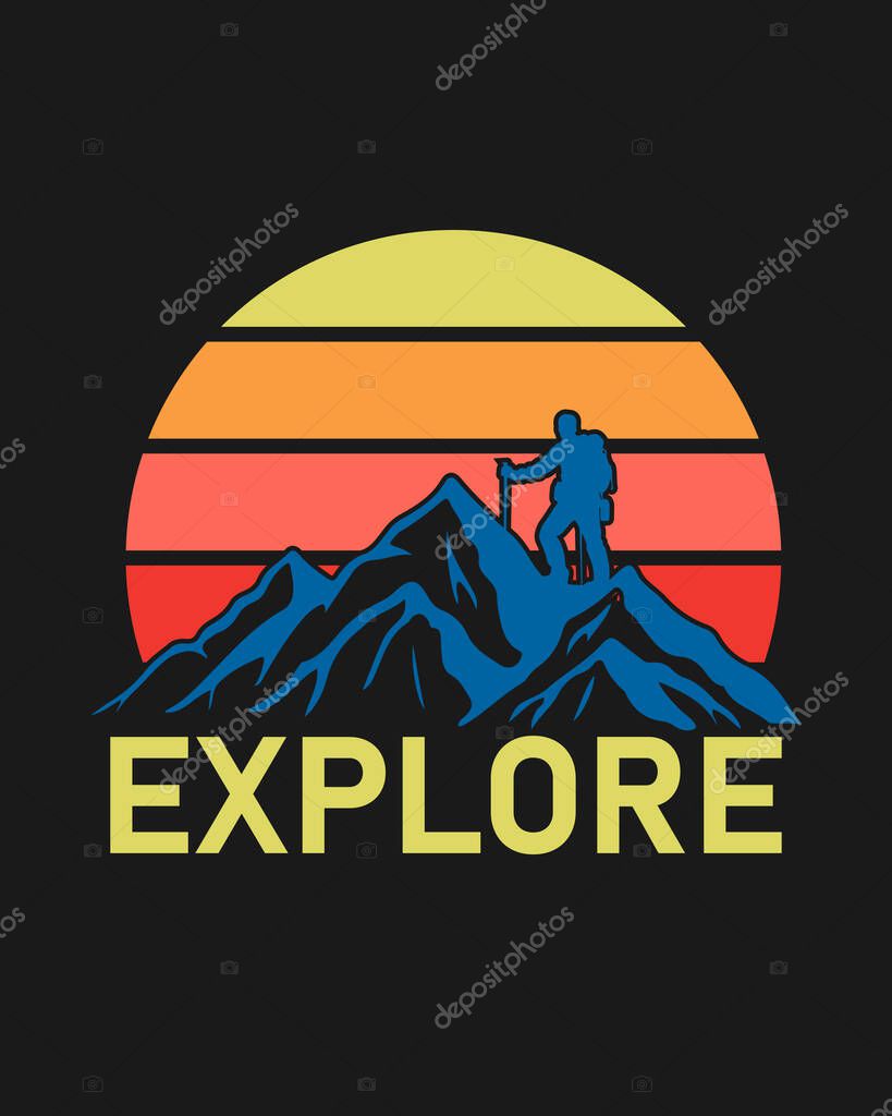 Hiking outdoor T-Shirt Design, Hiking tee