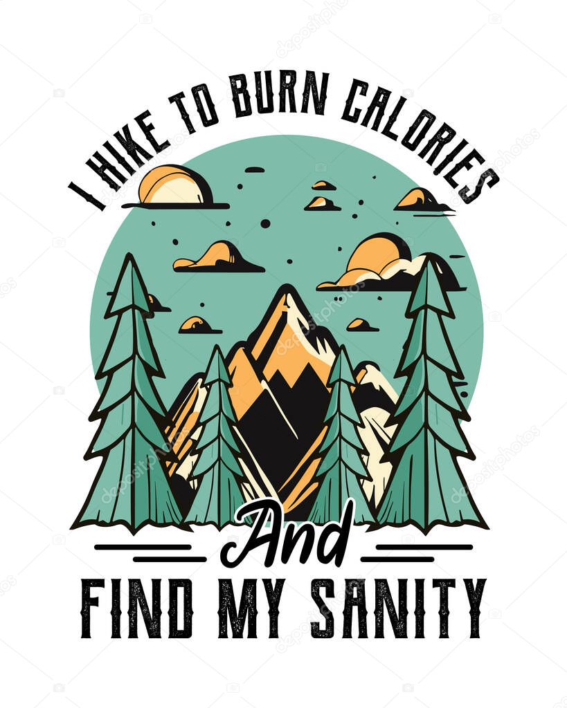 Hiking outdoor T-Shirt Design, Hiking tee