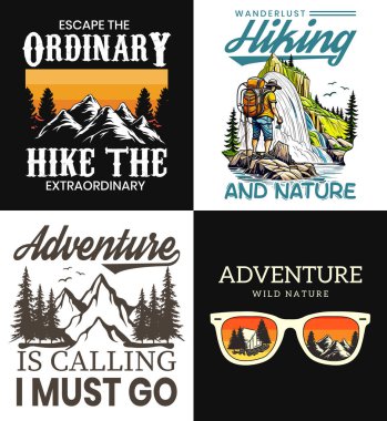 Açık hava tişörtü tasarımı, yürüyüş tişörtü.