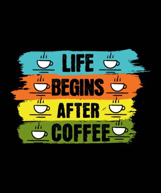 Hayat kahveden sonra başlar, kahve tişörtü, kupa, kapüşonlu tasarım