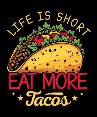 Taco Tişört Tasarım Vektör Sanatı & İllüstrasyon