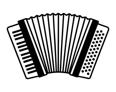 Beyaz arkaplanda izole edilmiş akordiyon silueti