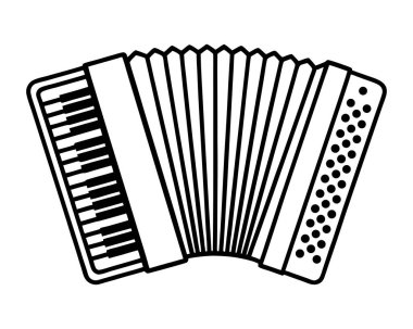 Beyaz arkaplanda izole edilmiş akordiyon silueti