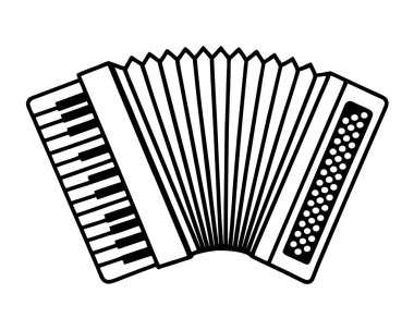 Beyaz arkaplanda izole edilmiş akordiyon silueti