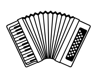 Beyaz arkaplanda izole edilmiş akordiyon silueti