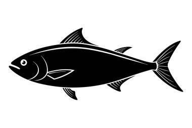 Beyaz arkaplanda balık vektörü silueti