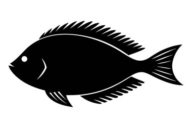 Beyaz arkaplanda balık vektörü silueti