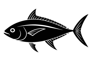 Beyaz arkaplanda balık vektörü silueti