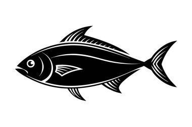 Beyaz arkaplanda balık vektörü silueti