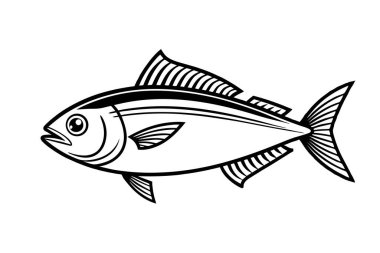 Beyaz arkaplanda balık vektörü silueti