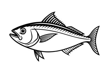 Beyaz arkaplanda balık vektörü silueti