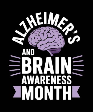  Alzheimer ve Beyin Bilinci tişört tasarımı