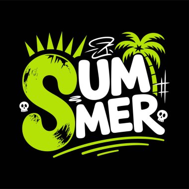 Summer-Shirt Tasarım Vektörü, Typography tişört Tasarımı, Summer vektör Art & Illustration