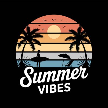 Summer-Shirt Tasarım Vektörü, Typography tişört Tasarımı, Summer vektör Art & Illustration