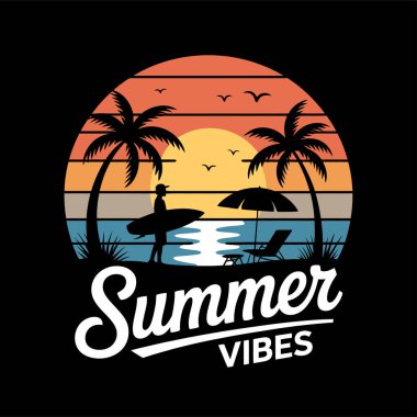 Summer-Shirt Tasarım Vektörü, Typography tişört Tasarımı, Summer vektör Art & Illustration