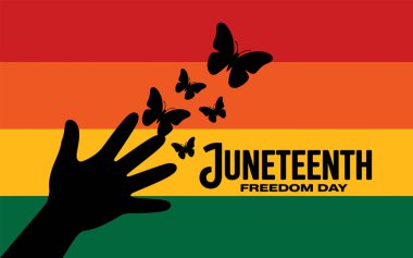 Haziran 'ın sancak vektörü, Haziran' ın Özgürlük Günü, Haziran 'ın arka planı, Özgürlük Günü, 19 Haziran. Vektör