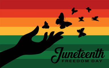 Haziran 'ın sancak vektörü, Haziran' ın Özgürlük Günü, Haziran 'ın arka planı, Özgürlük Günü, 19 Haziran. Vektör