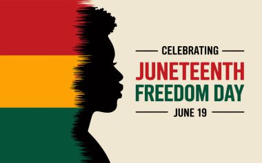 Haziran 'ın sancak vektörü, Haziran' ın Özgürlük Günü, Haziran 'ın arka planı, Özgürlük Günü, 19 Haziran. Vektör