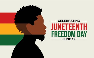 Haziran 'ın sancak vektörü, Haziran' ın Özgürlük Günü, Haziran 'ın arka planı, Özgürlük Günü, 19 Haziran. Vektör