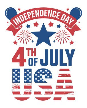 Bağımsızlık Günü tişört tasarım vektörü, 4 Temmuz Amerika tişört tasarımı