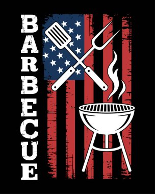 BBQ Tişört Tasarım Vektörü, Vektör Tişört Tasarım Şablonu