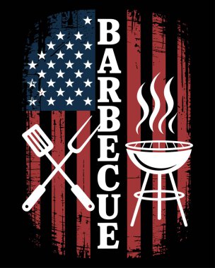 BBQ Tişört Tasarım Vektörü, Vektör Tişört Tasarım Şablonu