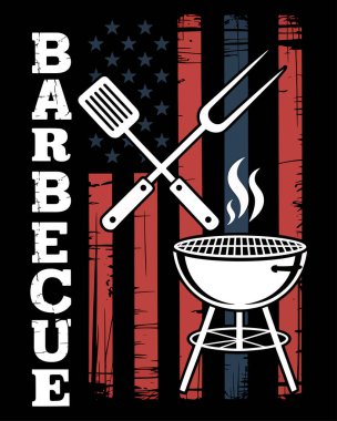 BBQ Tişört Tasarım Vektörü, Vektör Tişört Tasarım Şablonu