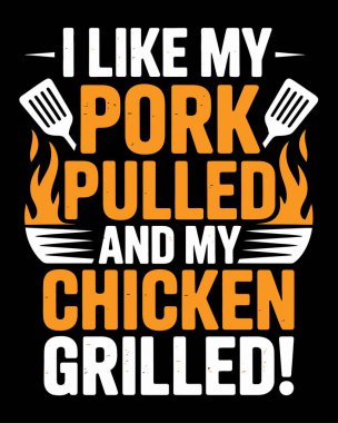 BBQ T-Shirt Tasarım Vektörü, Vektör Tişört Tasarımı Şablonu, Berbicue Izgara Tişört Tasarımı Tasarımı