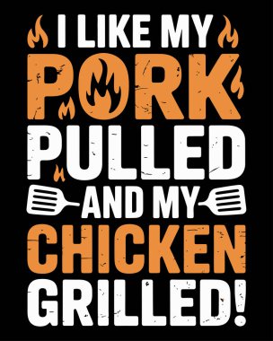 BBQ T-Shirt Tasarım Vektörü, Vektör Tişört Tasarımı Şablonu, Berbicue Izgara Tişört Tasarımı Tasarımı