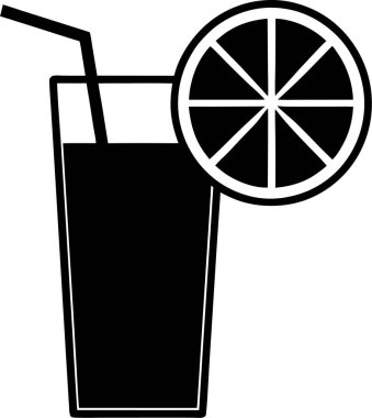 Beyaz arka planda bir bardak limon suyu silueti.