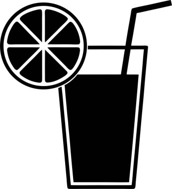 Beyaz arka planda bir bardak limon suyu silueti.