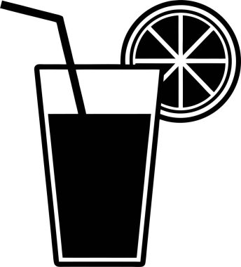 Beyaz arka planda bir bardak limon suyu silueti.