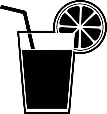 Beyaz arka planda bir bardak limon suyu silueti.